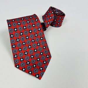 NWOT M. FERRETTI Red w/ Blue White & Red Silk Mens Necktie 3.25" W 58" L